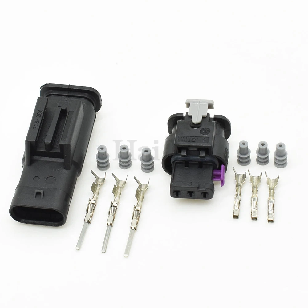 Weiblich männlich 3-poliger wasserdichter Tyco AMP-Stecker für Automobile 1718653 -1 4F 0973703   Für Rückfahrkamera AUDI VW LEAR 1- 1718644 -2