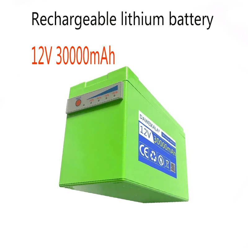 12V Battery 30Ah Built-In High Current 30A BMS 18650 Lithium Battery Pack For Electric Vehicle Battery 12.6V Charger