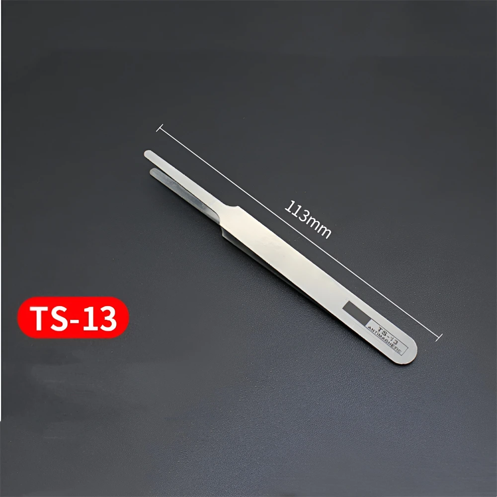 6Pcs Anti-static ESD Stainless Steel Tweezers Maintenance Tool Industrial Precision Curved Straight Tweezers Repair Tools Set