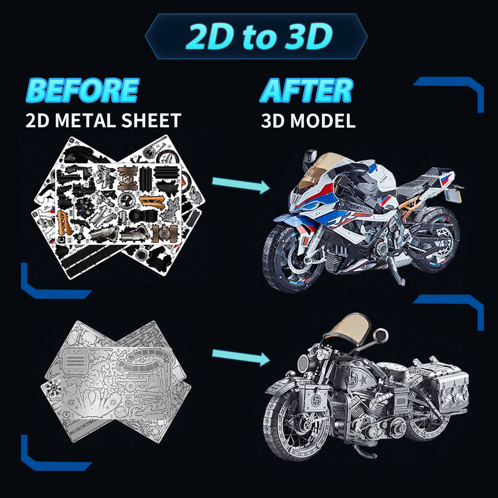 IRON STAR 3D Metal Puzzle Captain America WLA1942 motorcycle Collection Model Kits DIY Assemble Jigsaw Toys for Adults