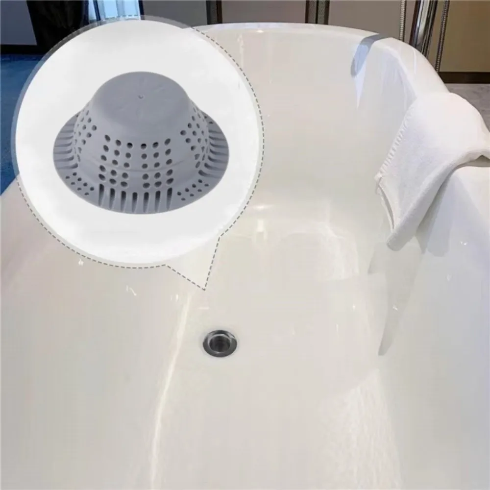 Silicone Bathtub Filter Plug Anti-blocking Hair Clean Up Sewer Outfall Drain Filter Drainage Protector Collapsible
