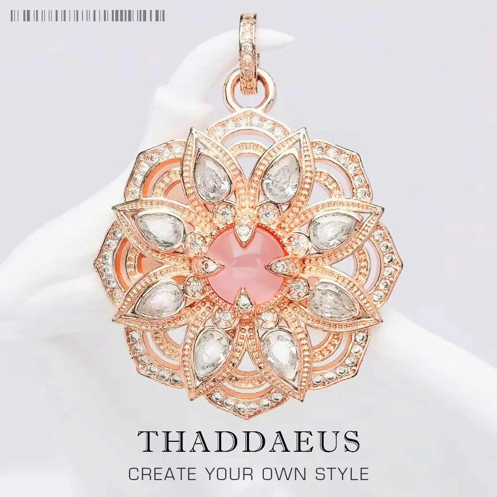 

Женский кулон в виде цветка лотоса, из серебра 925 пробы