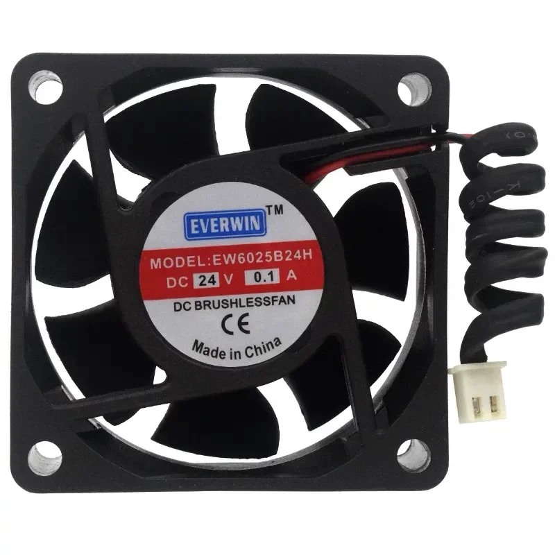 for EW6025S/B12/24H DC Fan 6cm Silent Ball Bearing DC12V 24V Chassis Cooling Fan Power Dissipation Heat Sink Ventilation