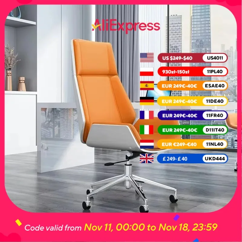 

Orange Armrest Office Chair Lift Cylinder Home Design Recliner Office Chair Computer Comfortable Sedia Da Scrivania Furniture