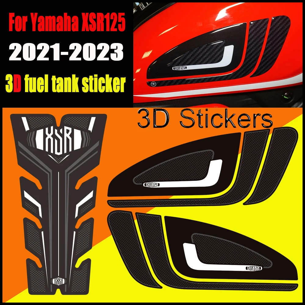 3D stickers Motorcycle Scratch Protection Tank Pad Side Grips Gas Fuel Oil Kit Knee For Yamaha XSR125 XSR 125 2021 2022 2023