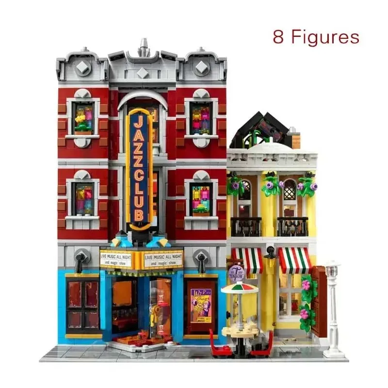 2899PCS  Jazz Club & Pizzeria Building Blocks Bricks Toys Birthday Christmas Gift Compatible with10312