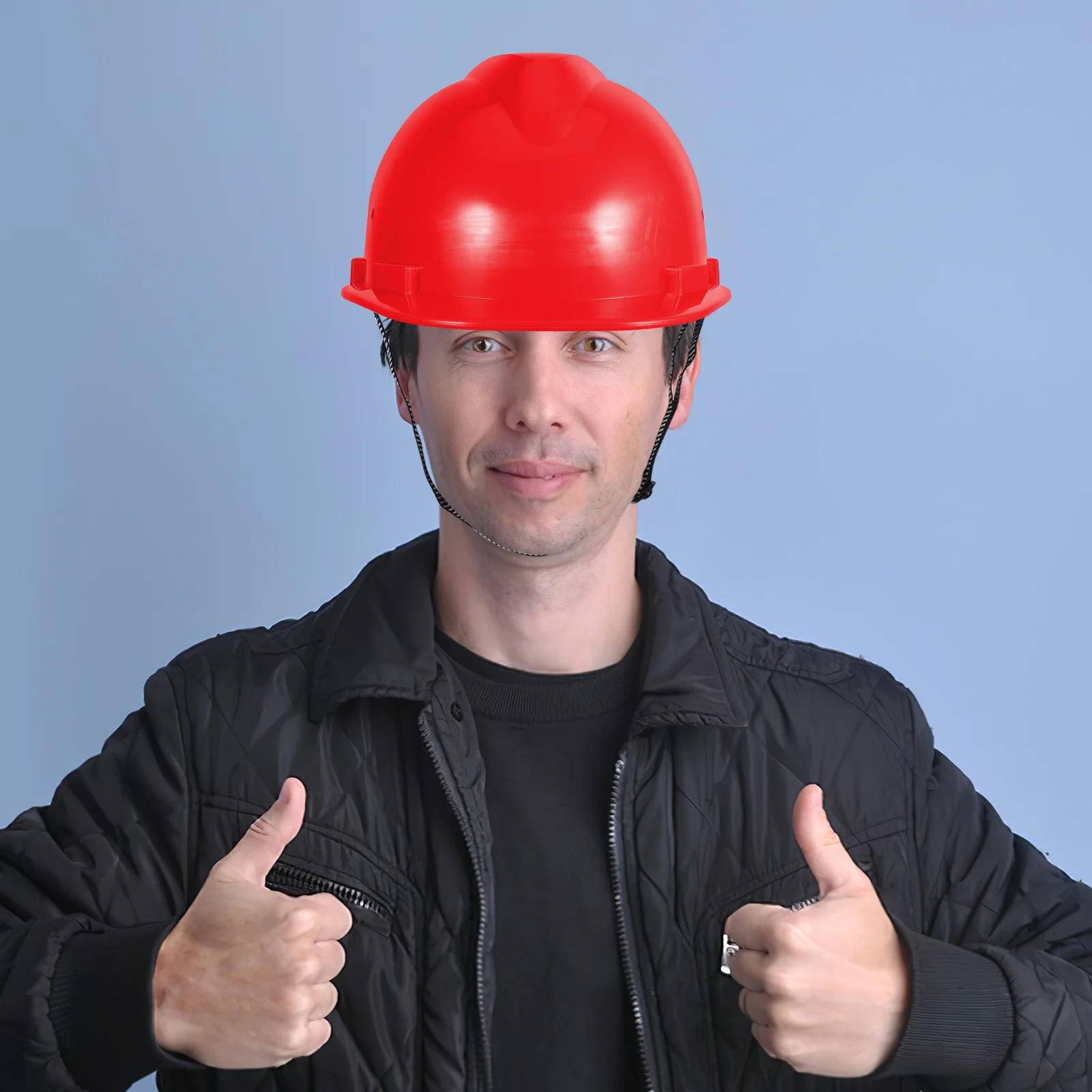 قبعة صلبة آمنة شديدة التحمل قابلة للتعديل بحجم سميك ومقاومة للصدمات لعمال البناء في الهواء الطلق