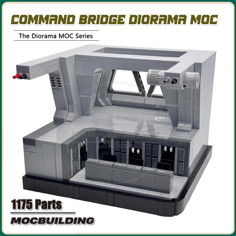 Command Bridge Diorama MOC Building Blocks Space Movie Architecture Technology Bricks DIY Assembly Display Toys Xmas Gift