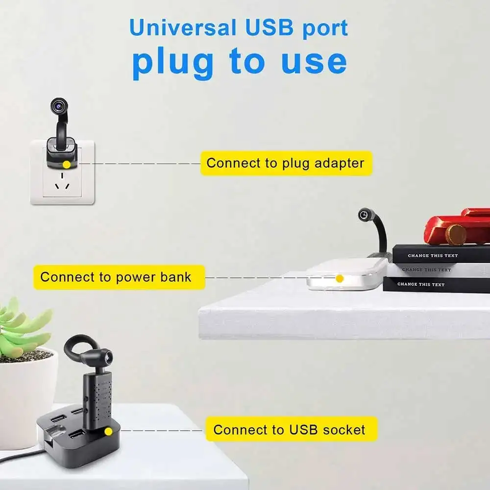 Smallest USB Mini Camera HD1080P WiFi Security Cam For Baby Monitor with Motion Detection Cloud Storage for Security Hidden Card