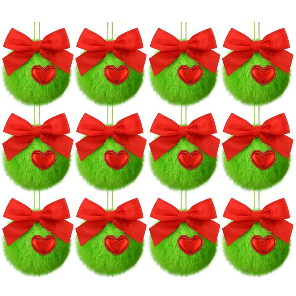 

12PCS 6cm Christmas Balls Christmas Tree Decoration Hanging Ornaments Xmas Tree Hanging Plush Ball Bauble Decor