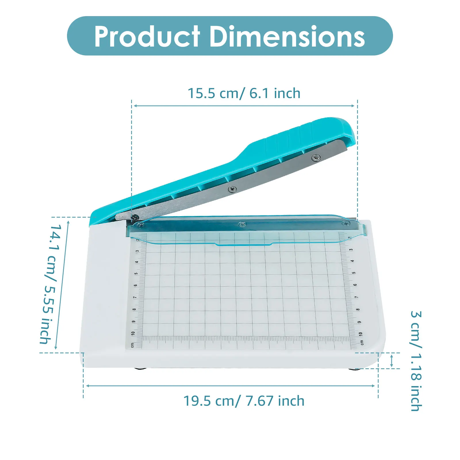 Paper Cutter 6 Inch Cut Length Small Paper Cutter Non Slip Paper Trimmer Compact and Portable Curved Strip Paper Cutters for