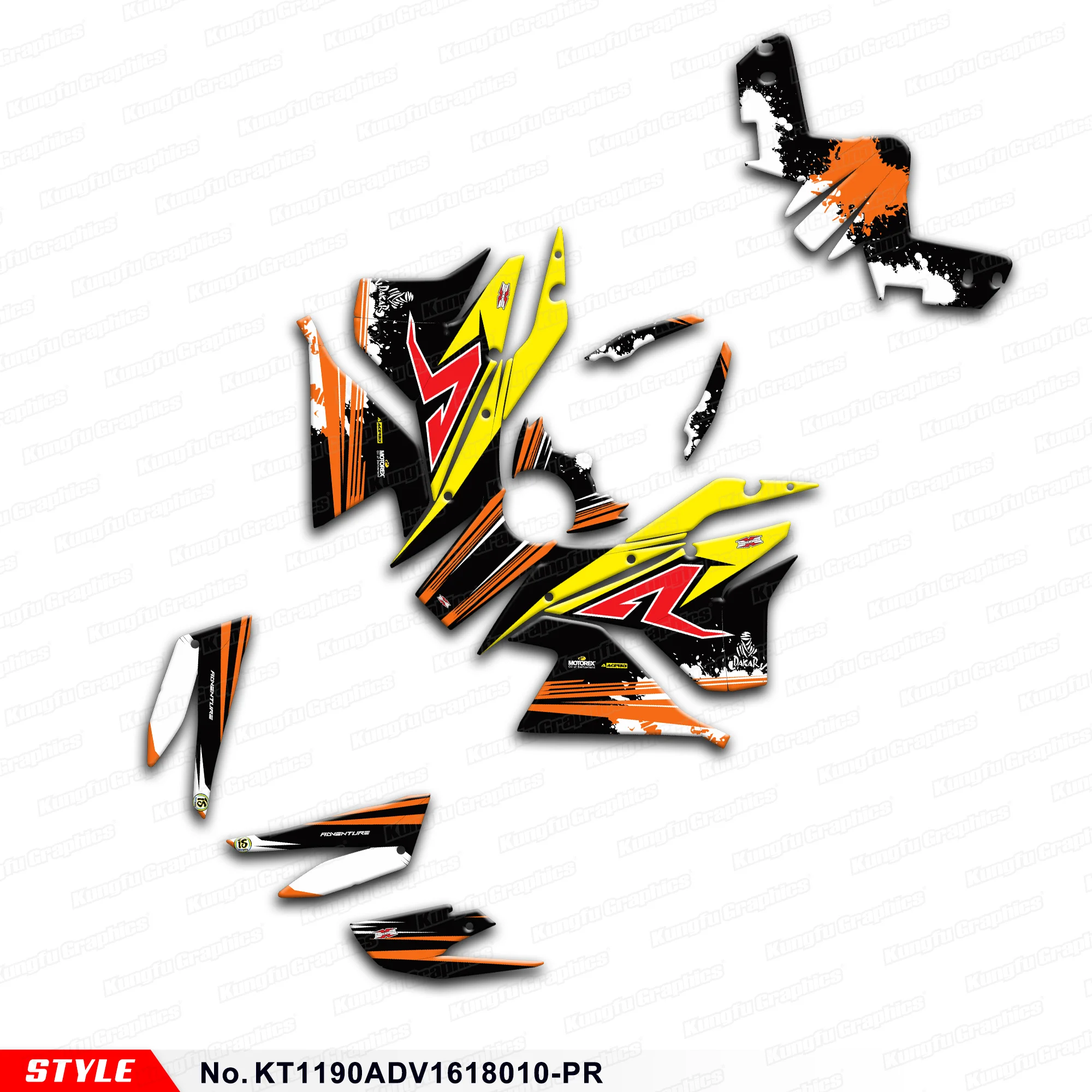 JY RACING Custom Graphics Decal Kit Wrap Design for KTM 1050 1090 1190 Adventure ADV 2016 2017 2018, Shield, KT1190ADV1618010-PR