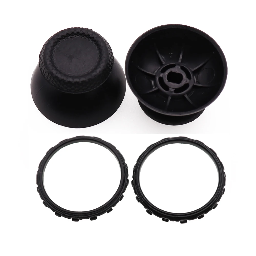 For Sony Dualsense 5 PS5 Controller 3D Analog Mushroom Cap Thumbstick Joystick Cover with Accent Rings Plastic