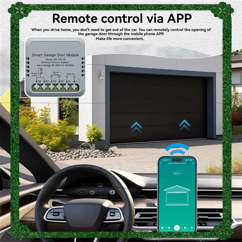 24-uurs levering Tuya Zigbee Smart Garagedeuropener Controller Module Afstandsbediening via APP Werkt voor Alexa/Google voor Smart