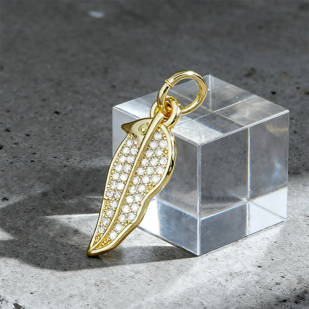 3Pcs Pendants Brass Cubic Zirconia Dinosaur Leaf Penguin Charms for DIY Jewelry Necklace Bracelet Making Fashion Accessories