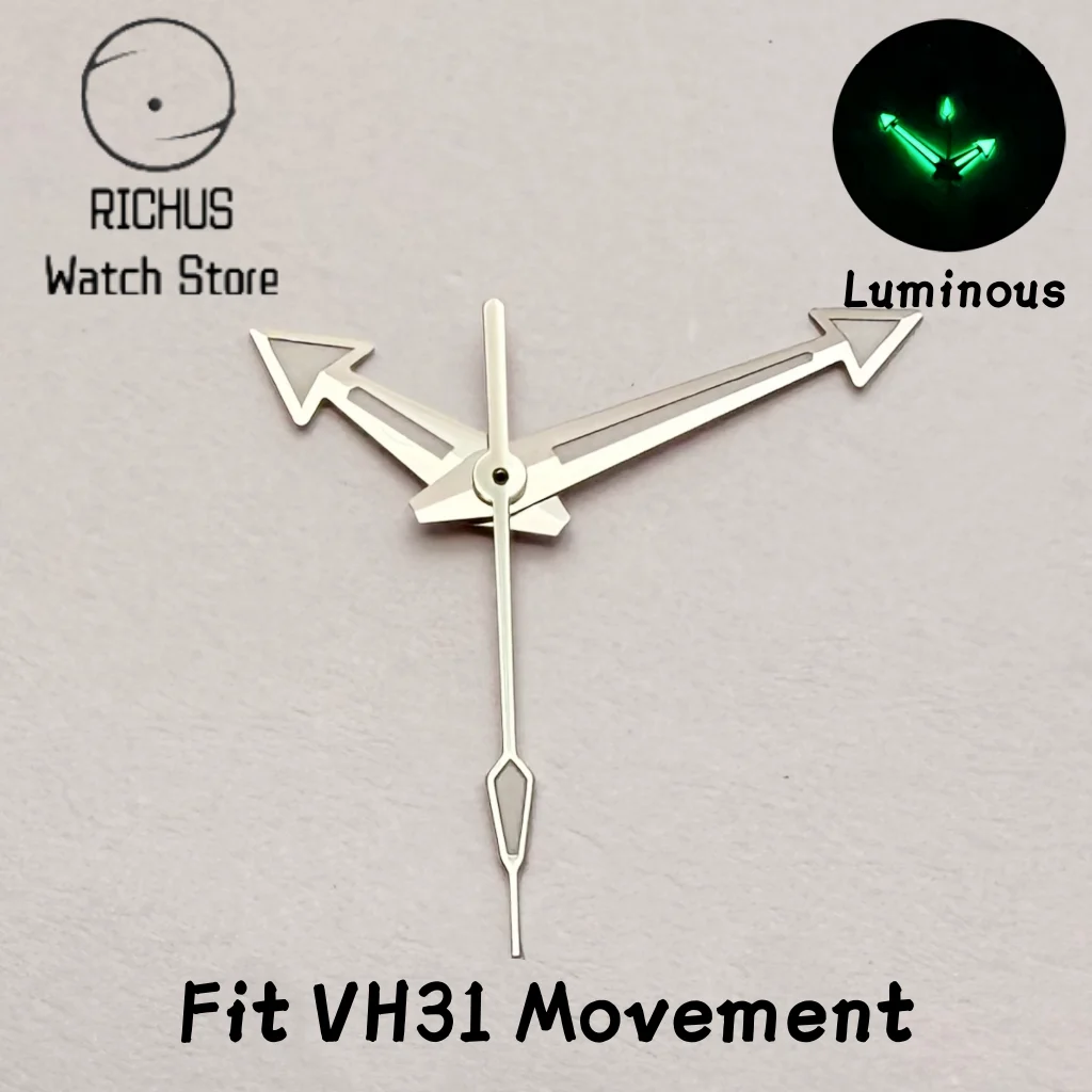 VH31 Quartz Movement New Silver Watch Hands Wristwatch Replacement Repair Accessories