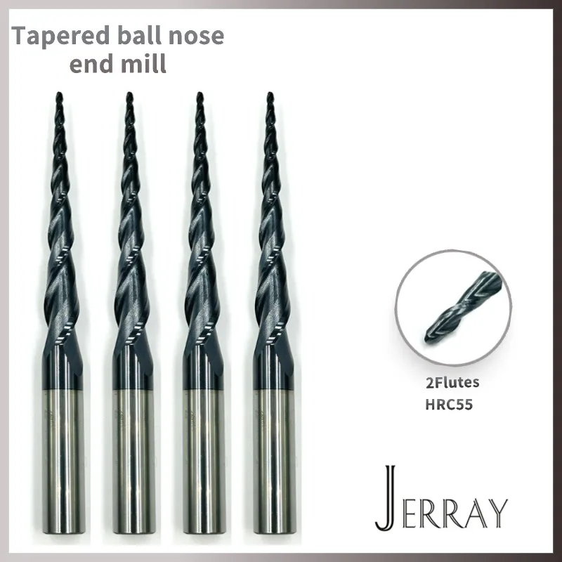 

HRC55 2 фрезы, конические сферические концевые фрезы, фрезы с ЧПУ, 2D 3D резьба, фреза D3.175 4 6 8 мм
