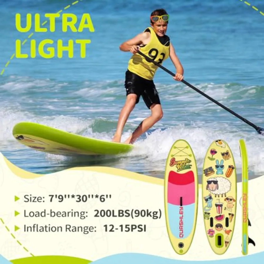 Inflatable Stand Up Paddle Board with Adjustable Paddle Pump Leash Backpack for Lake Ocean River Swimming Surfing Blue Red