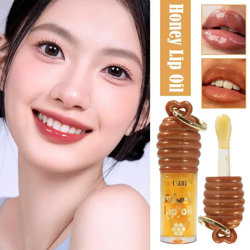 2-Color Honey Essence Lip Oil Long-Lasting Moisture, Transparent Reduces Lip Gloss Lip Lines Hydrating ﻿ S9G2