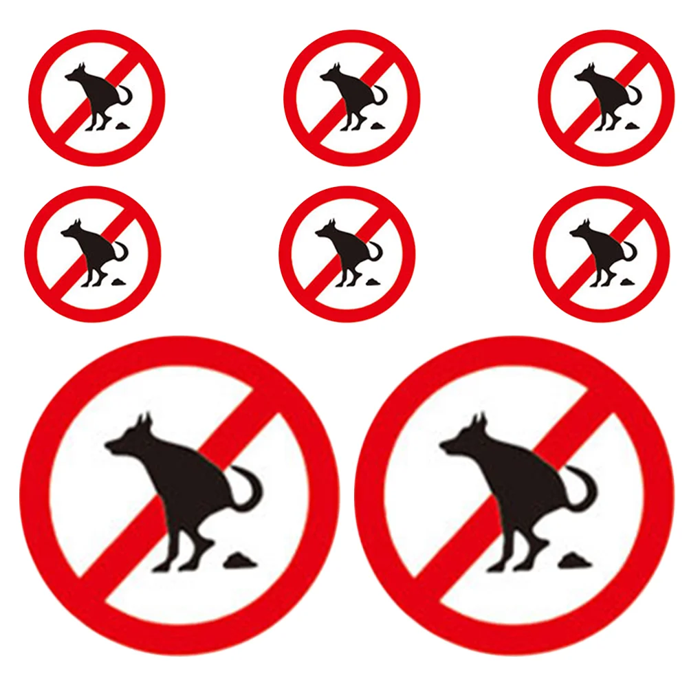 

8pcs Dog No Pooping Stickers Outdoor Dog No Pooping Sign Stickers Warning Stickers