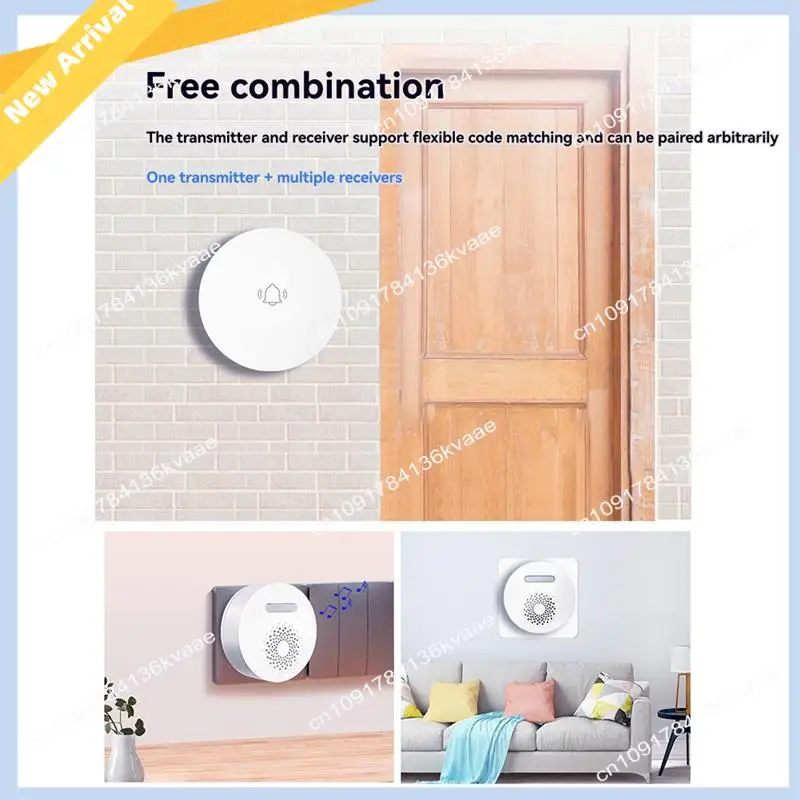 M01K Smart Wireless Doorbell Self-Powered Doorbell Built-In 36 Ringtones No-Battery 150M Long-Distance Reception Eu Plug