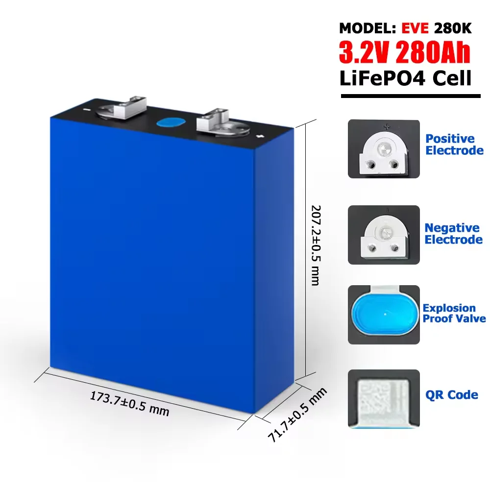 

280ah Lithium Battery 315ah Lifepo4 Lithium Ion Solar Battery Batteries Storage Energy For Solar EV RV Pack Fast Shipping DDP
