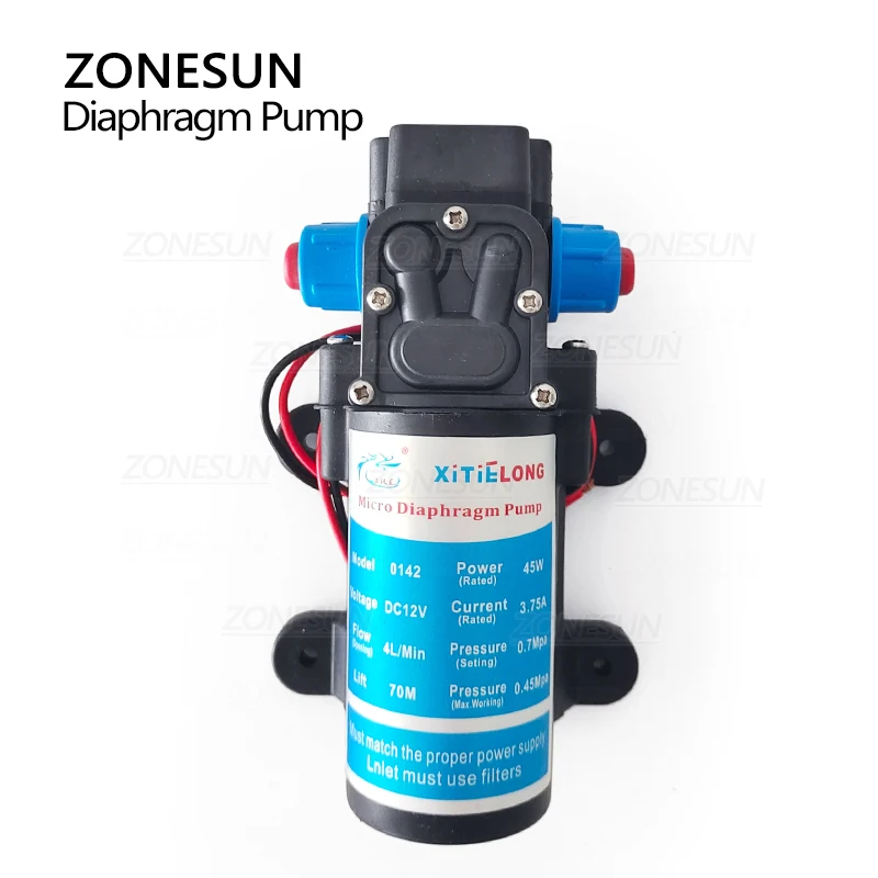 ZONESUN 4L/Min Big ดูดไดอะแฟรมปั๊มอุปกรณ์เสริมสำหรับ Liquid Filling Machine