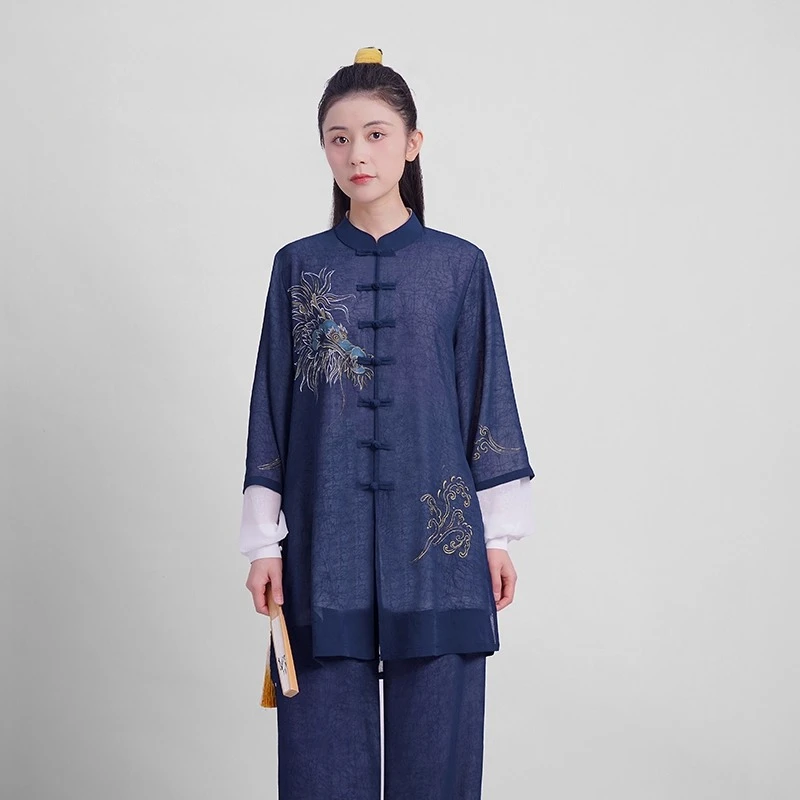 Women's Elegant Taichi Kung Fu Uniform Fluid Drape Breathable & Comfortable Traditional Chinese Martial Arts Suit