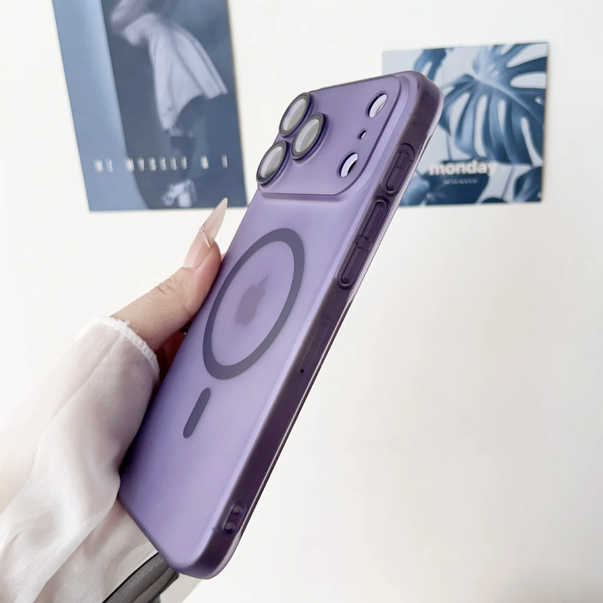 Простой матовый защитный чехол с ледяным туманом для iPhone 17 Air 17 Pro Max 16 Pro 15 14 plus 13 12 11 Pro max Чехол для телефона с магнитным притяжением