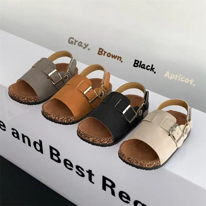 

Летние детские сандалии на плоской подошве, 2026, разноцветные пляжные детские сандалии, легкая повседневная обувь на платформе, уличные сандалии с открытым носком