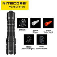 NITECORE P20i UV 1800 Lumens Self DefenseTactical Flashlight Rechargeable Dual Light Source  Searchlight With NL2140i Battery