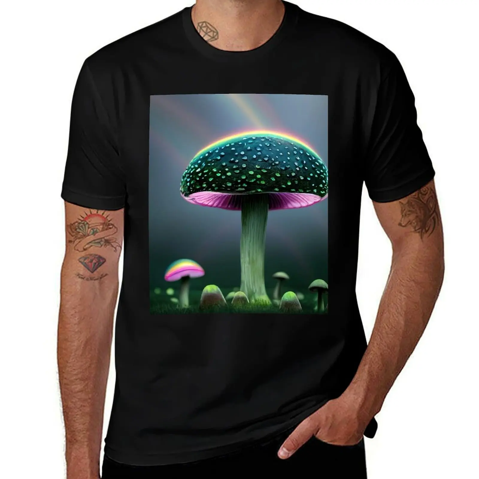 

Glow in the Dark Mushrooms T-Shirt summer tops gifts for boyfriend animal prinfor boys mens graphic t-shirts funny