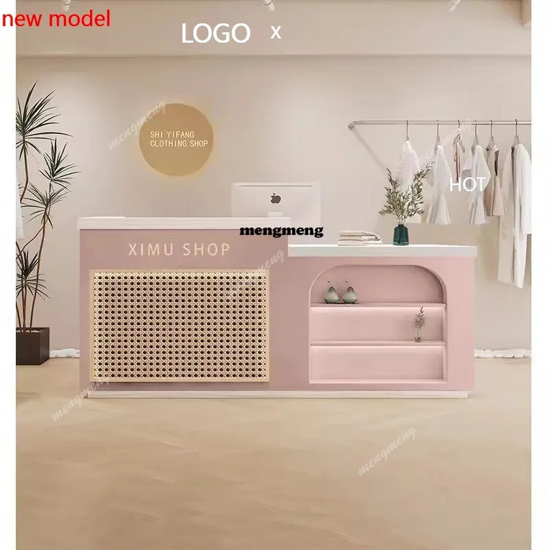 

H132 Design Green Front Desk Reception Counter Clinic Long Classic Reception Desks Beauty Salon Mostrador Recepcion Office Furni