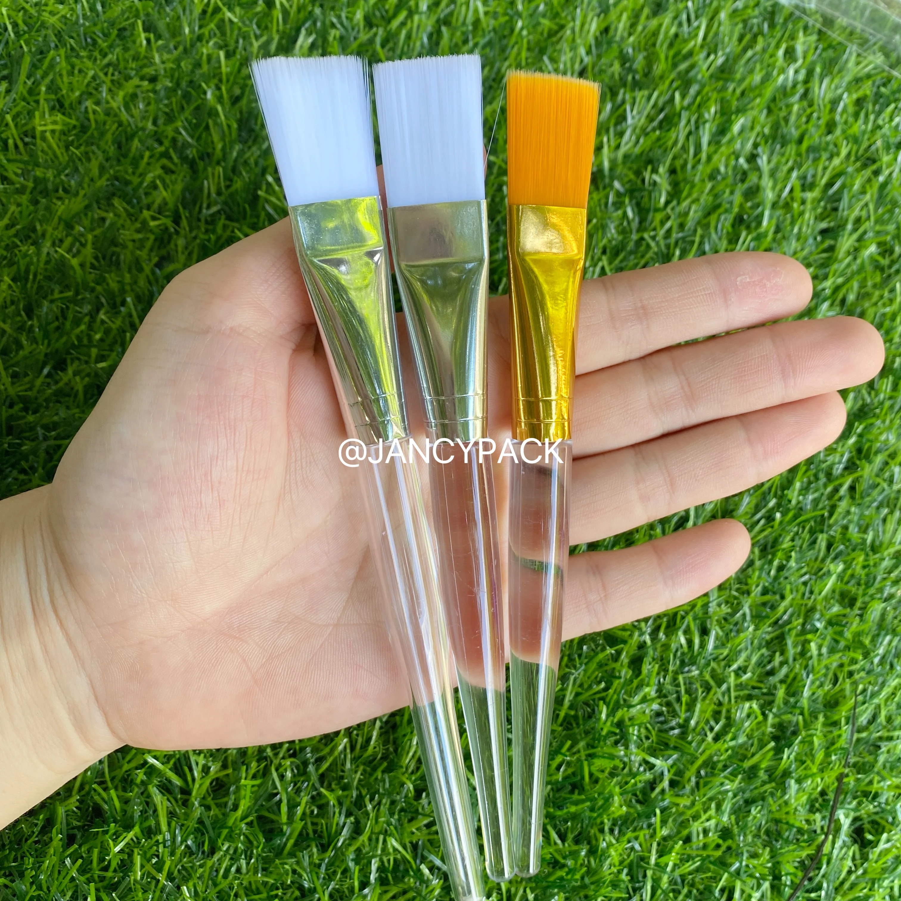 1PCS Facial Mask Brushe Transparent Crystal Rod Soft Makeup Brushes Face Care Cosmetic Applicator Transparent Handle Mask Makeup