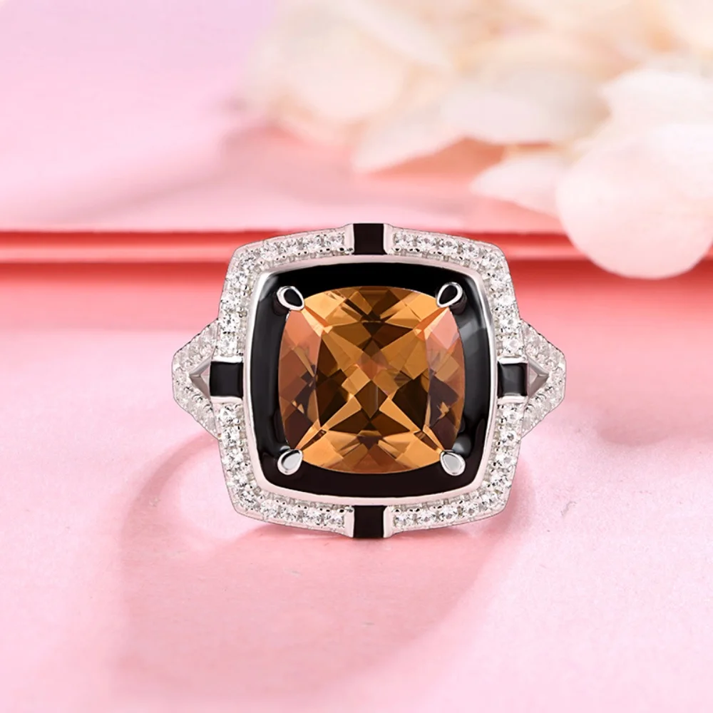 CHARMING Engagement Rings Diaspore Sultanite Gemstone 925 Sterling Silver for Women Luxury Wedding Bride Wear Jewelry Gifts
