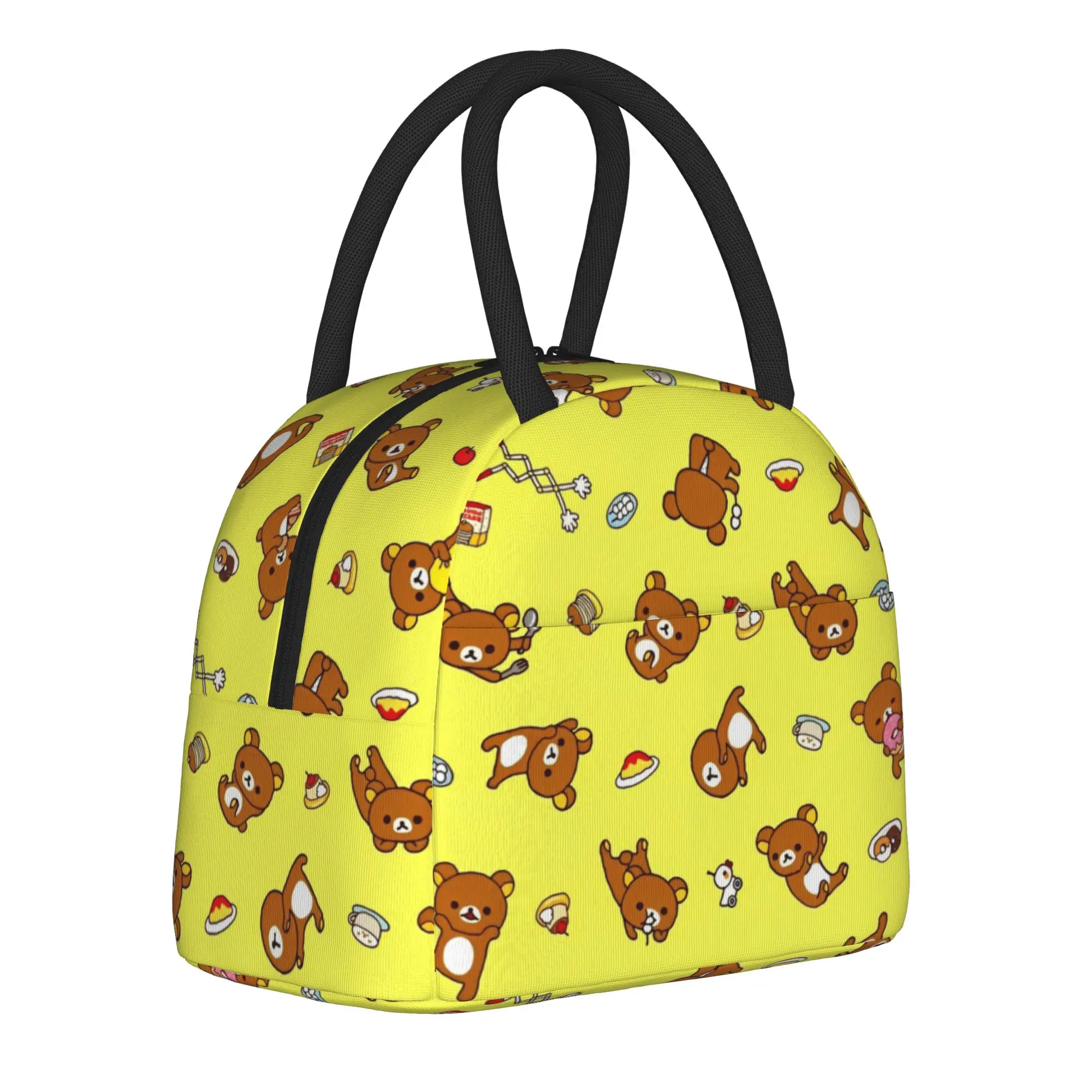 Rilakkuma Insulated Lunch Bags High Capacity Cute Bear  Lunch Container Cooler Bag Tote Lunch Box School  Picnic Food Handbags