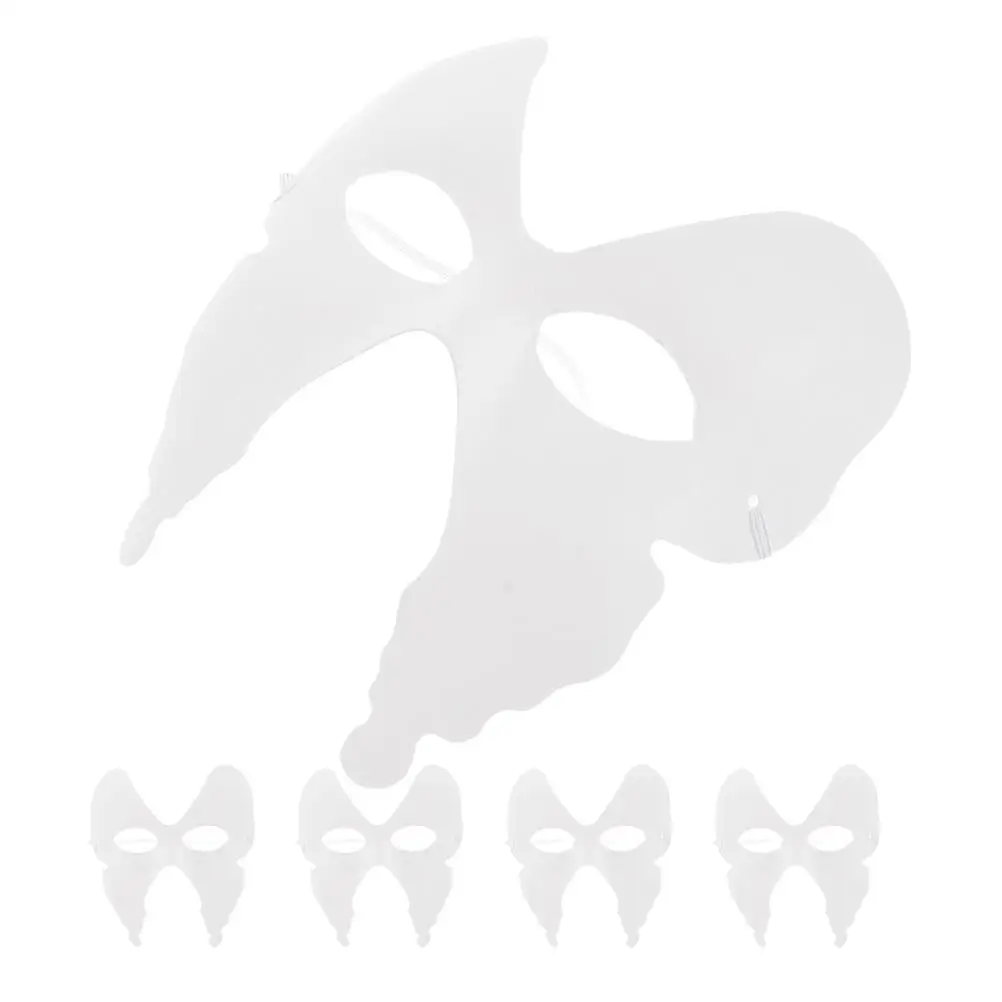 

5pcs White Mask DIY Paper Half Face Masquerade Masks for Carnival Party Women Child Portrait Costume Halloween Mardi Gras