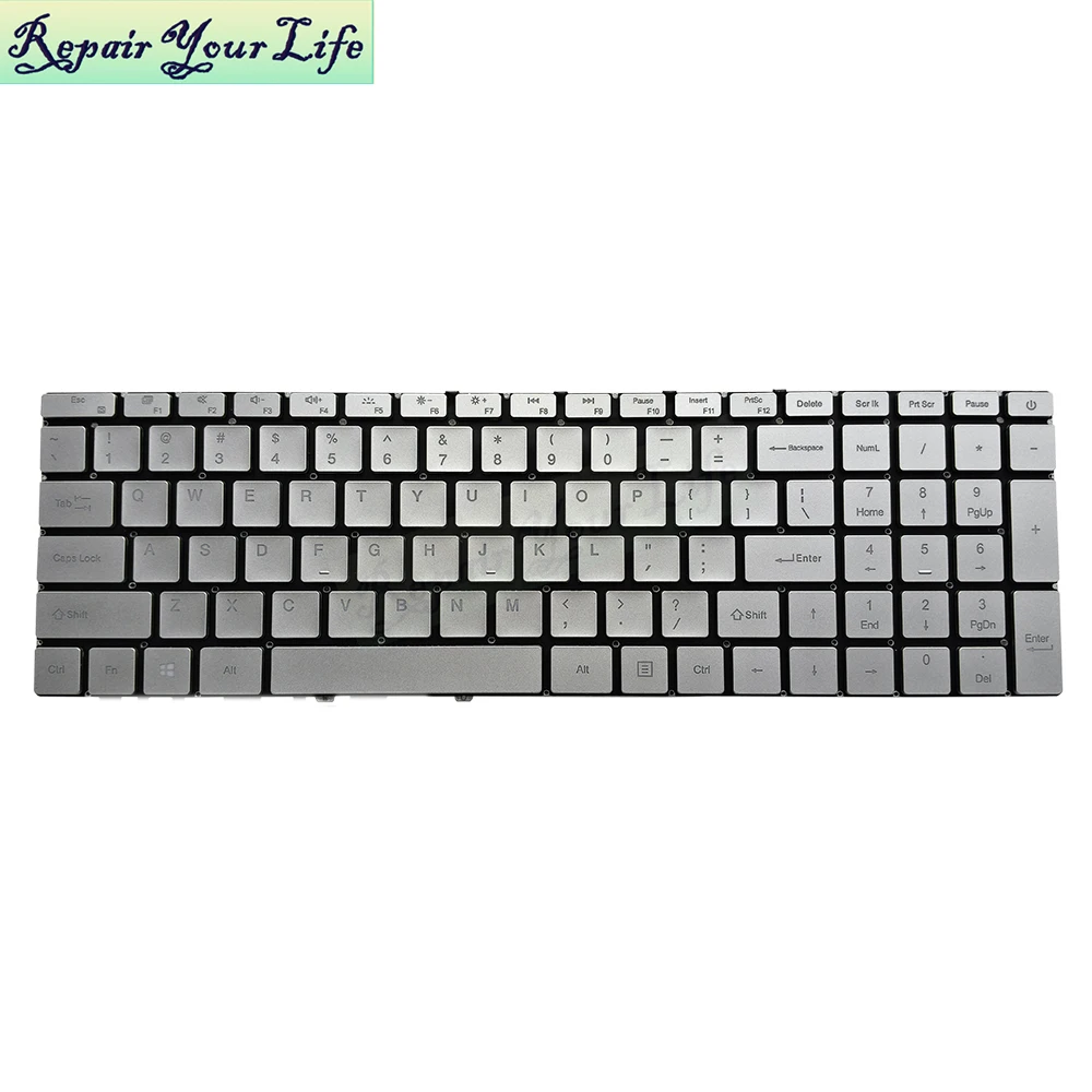 الولايات المتحدة الإنجليزية الخلفية لوحة المفاتيح ل Goldentec WINBLU WBCN12S-I3 ل EXO الذكية XQ3C دفتر Teclado الفضة MB3661007 YXT-NB93-138 #5