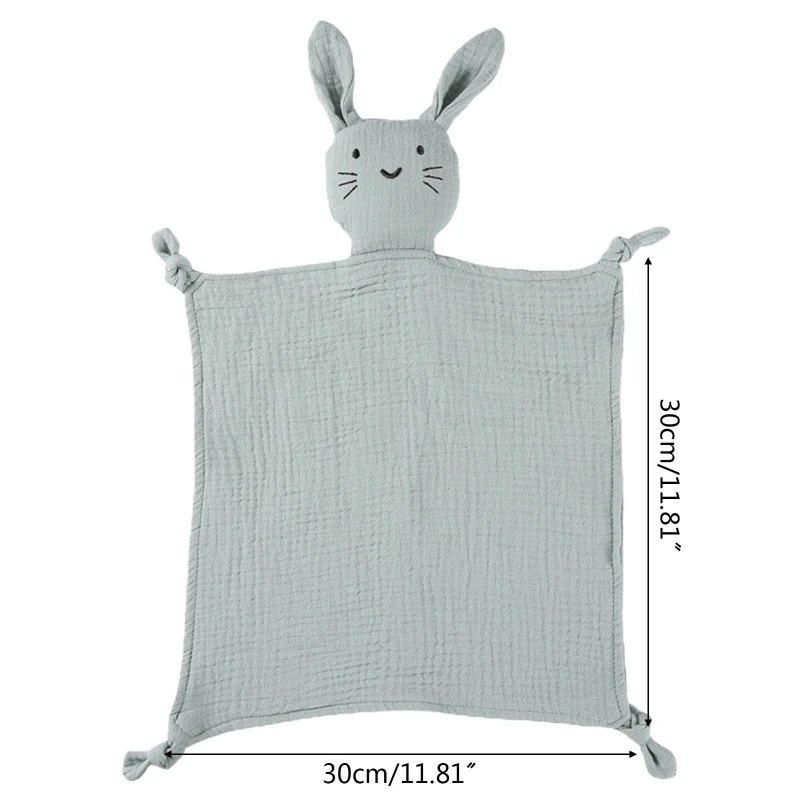 Baby Security Blanket Soothe Appease Towel Soft Cotton Muslin Bib Animal Rabbit for Doll Teething Comforter Blanket