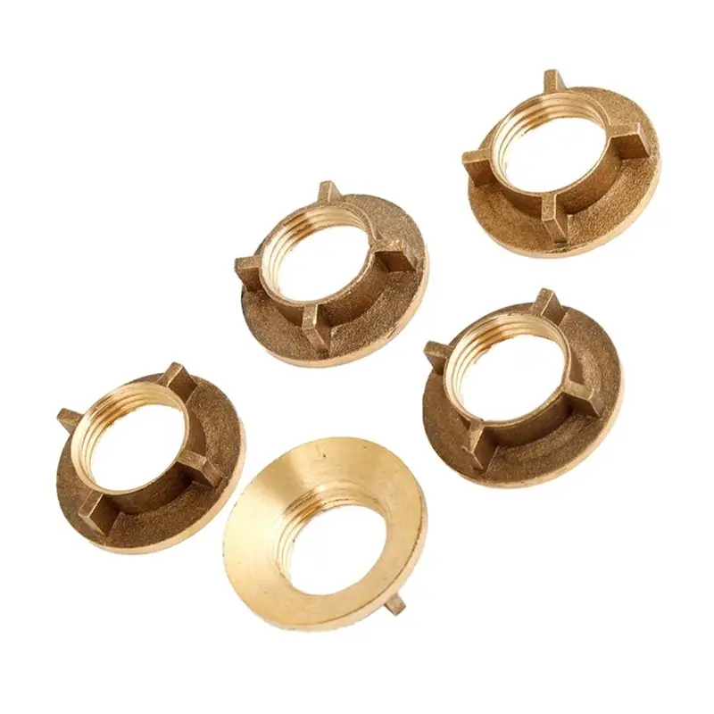 AT02-25 Pcs Gold Tone Brass 1/2 Inch PT Threaded Household Water Tap Faucet Nuts