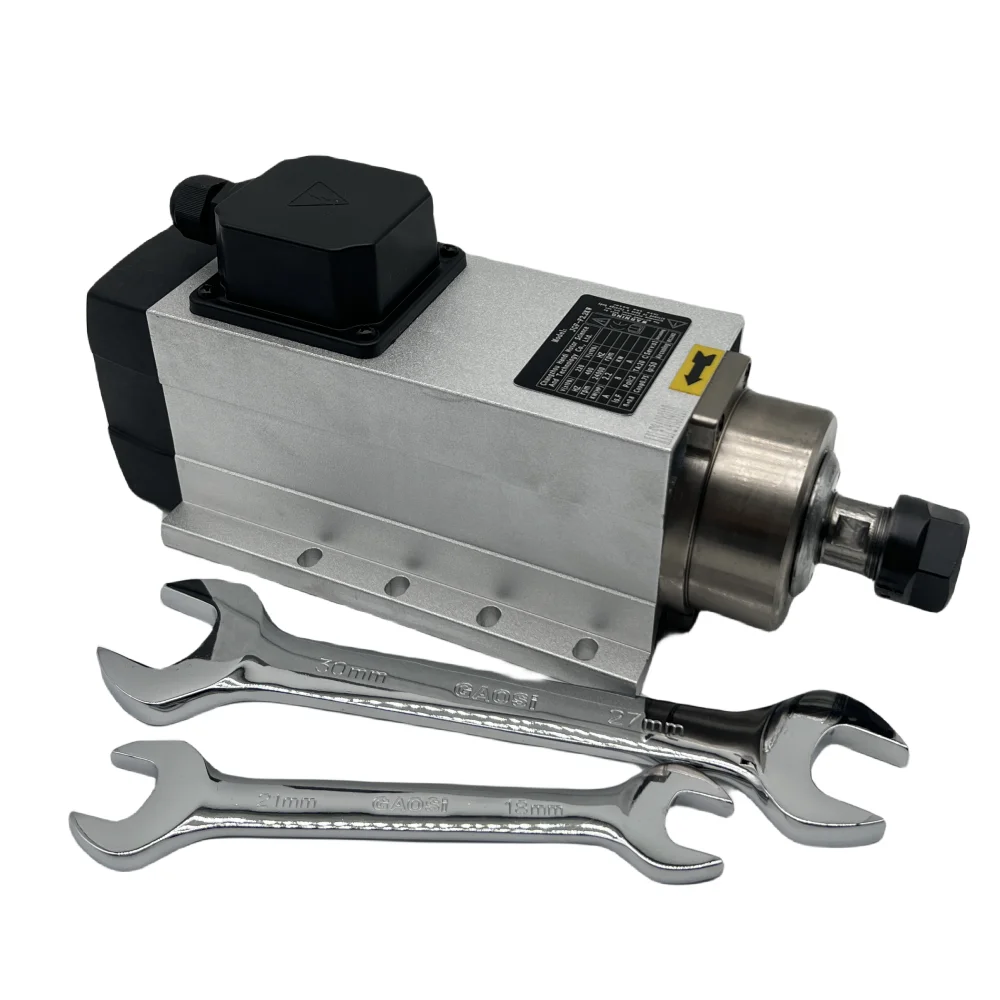 

2.2KW/2200W ER20 Air Cooled Square Flanged CNC Spindle Motor 220V 24000Rpm 400HZ With ER20 Collet for CNC Router Machine