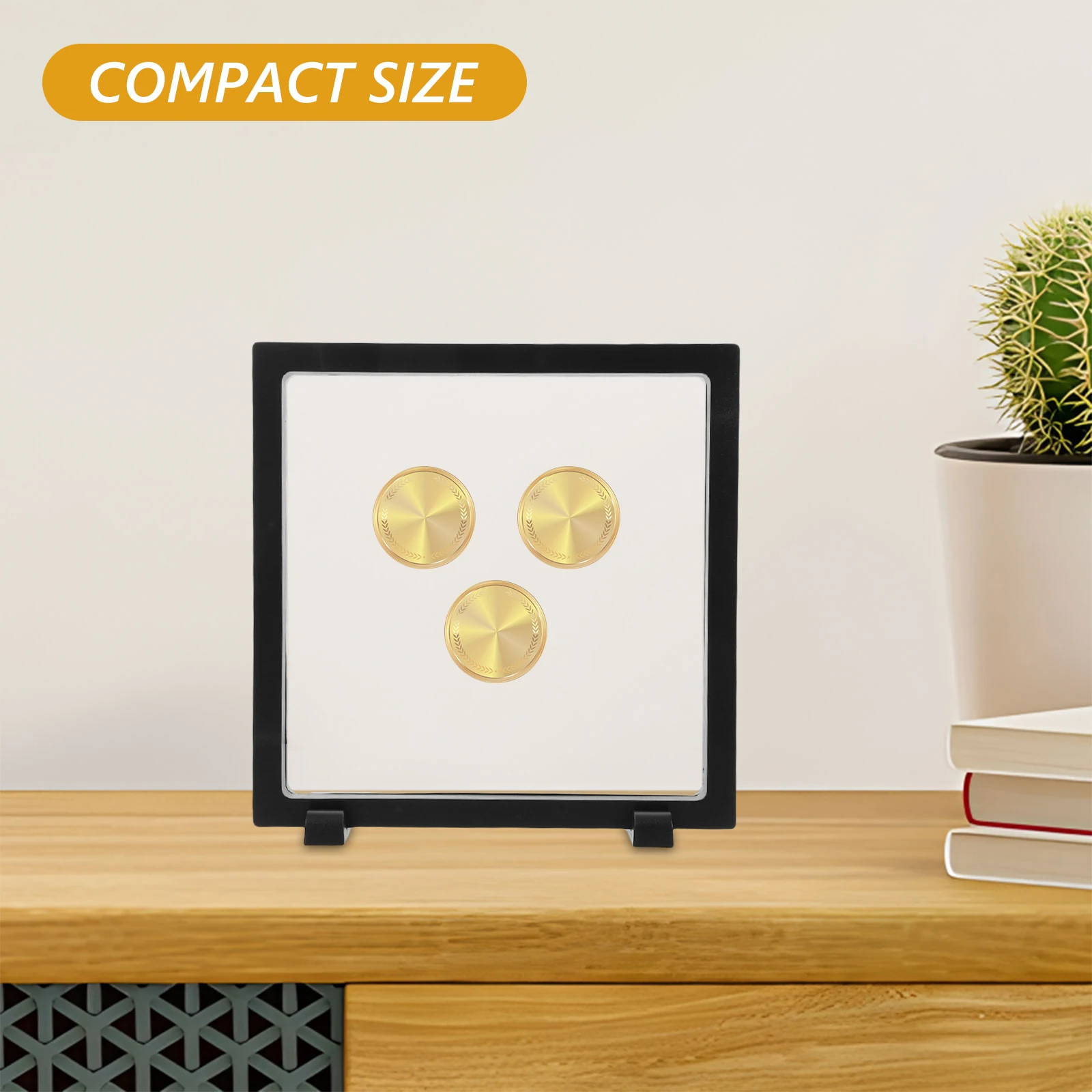 

2 Pcs Badge Storage Box Floating Frame Jewelry Display Enamel Pin Jewelrty Case Black Holder