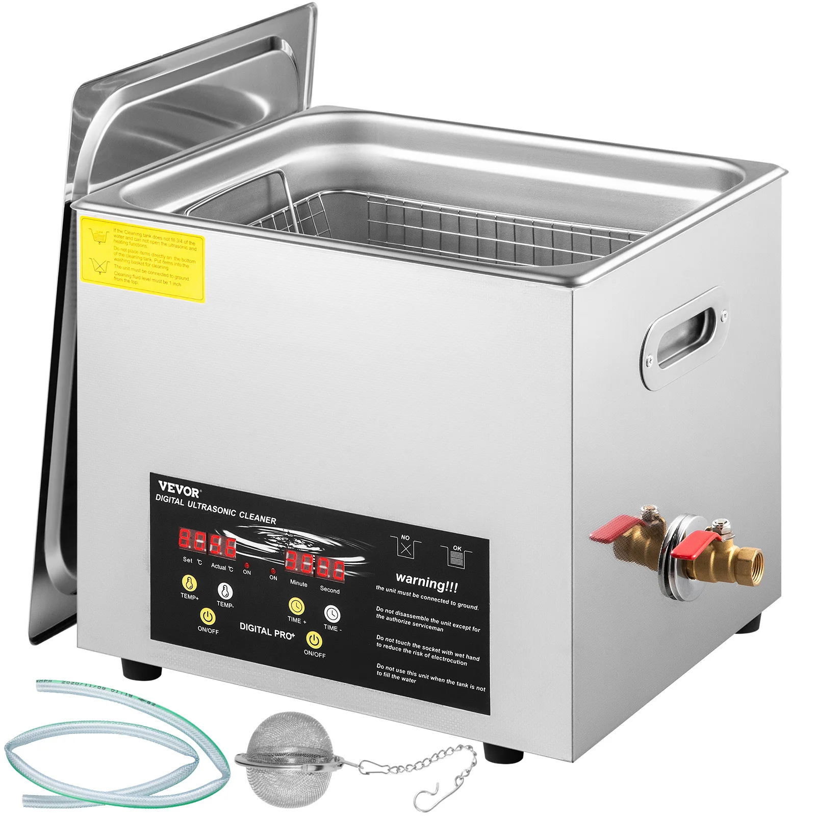 VEVOR 10L Upgraded Ultrasonic Cleaner (400W Heater,240W Ultrasonic) Professional Digital Lab Ultrasonic Cleaner w/ Heater Timer