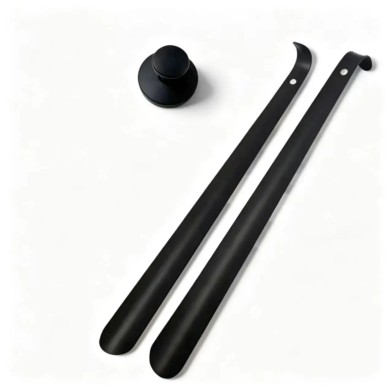 Premium Stainless Steel Shoe Horn with Stainless Steel Suction Holder Set, Punch-Free, Long Handle, Ideal for Seniors & Pregnant