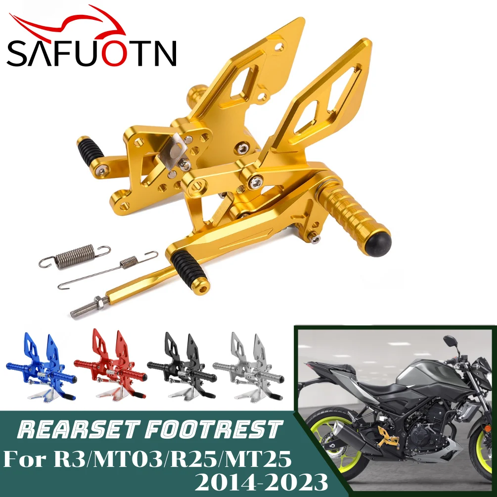 R25 R3 MT25 MT03 Adjustable Rearset Rear Set For MT-03 YZF R 25 3 2014-2023 MT 03 25 Motorcycle Footrests Footpeg Foot Rests