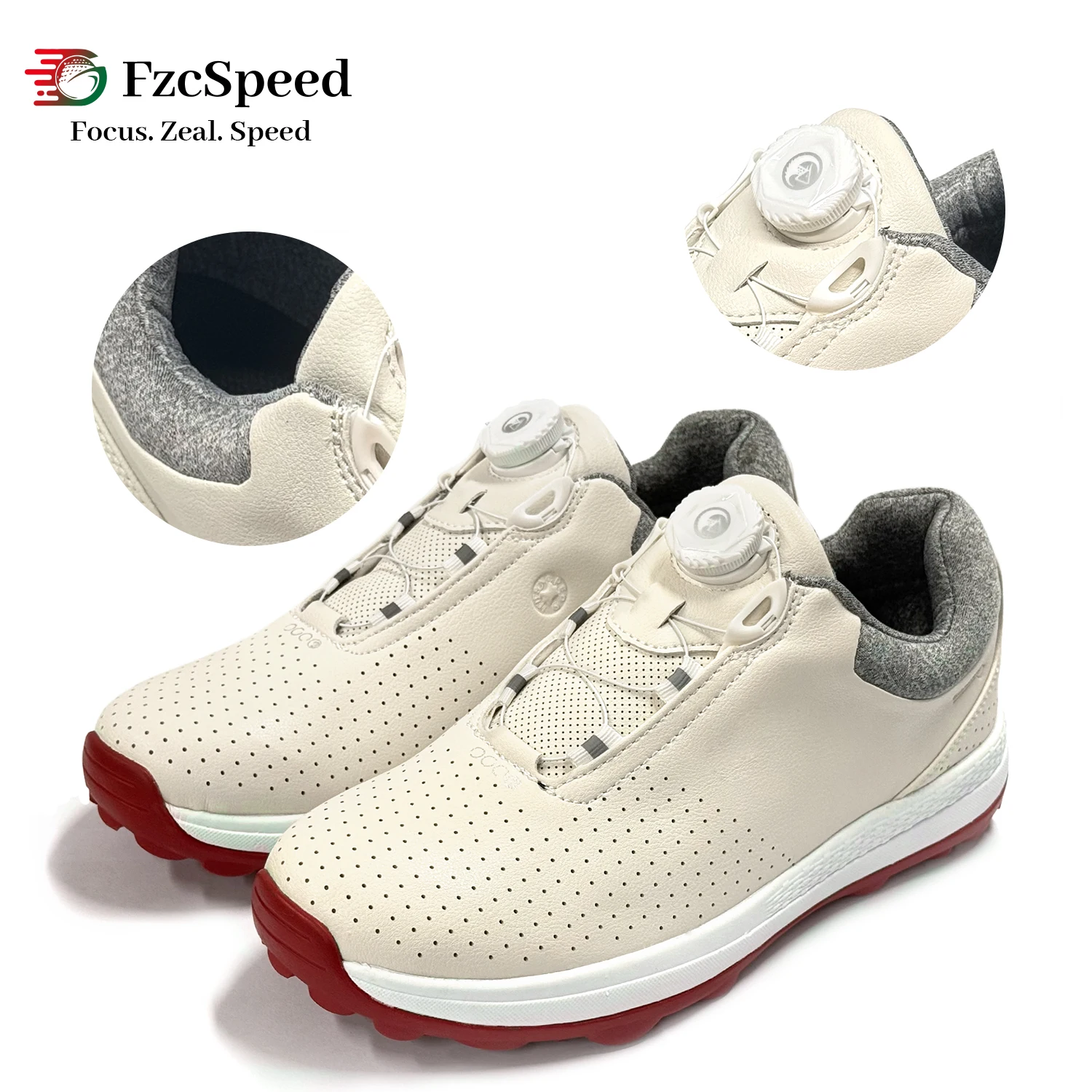 FzcSpeed Leichte Herren-Golfschuhe, wasserdicht, mit praktischem Schnürsystem, bequem und mit Dämpfung. – Detail 1