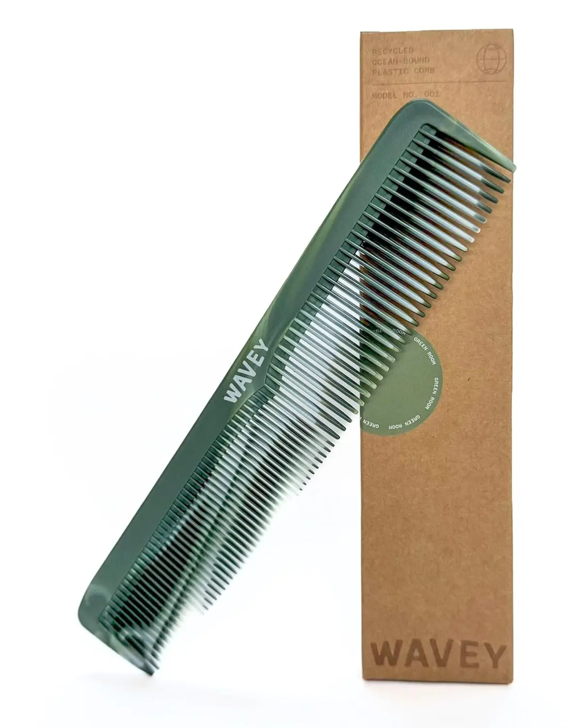 

Eco-Friendly Hair Comb for Men & Women, 7 Inches, Wide & Fine Teeth for All Hair Types - Green