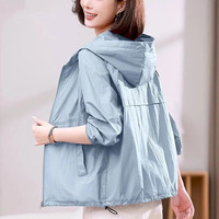 Sunscreen Jacket Women's Summer 2025 New Middle-Aged Mother Sports Thin Outwear Fashion Breathable Sun-Protective Clothing Coat