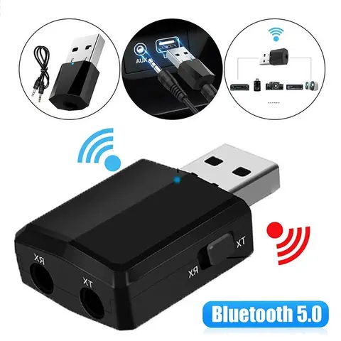USB Bluetooth Transmitter Receiver 3 in 1 USB Wireless Bluetooth Adapter 3.5mm AUX Jack For Car Home Music Laptop TV Headphone
