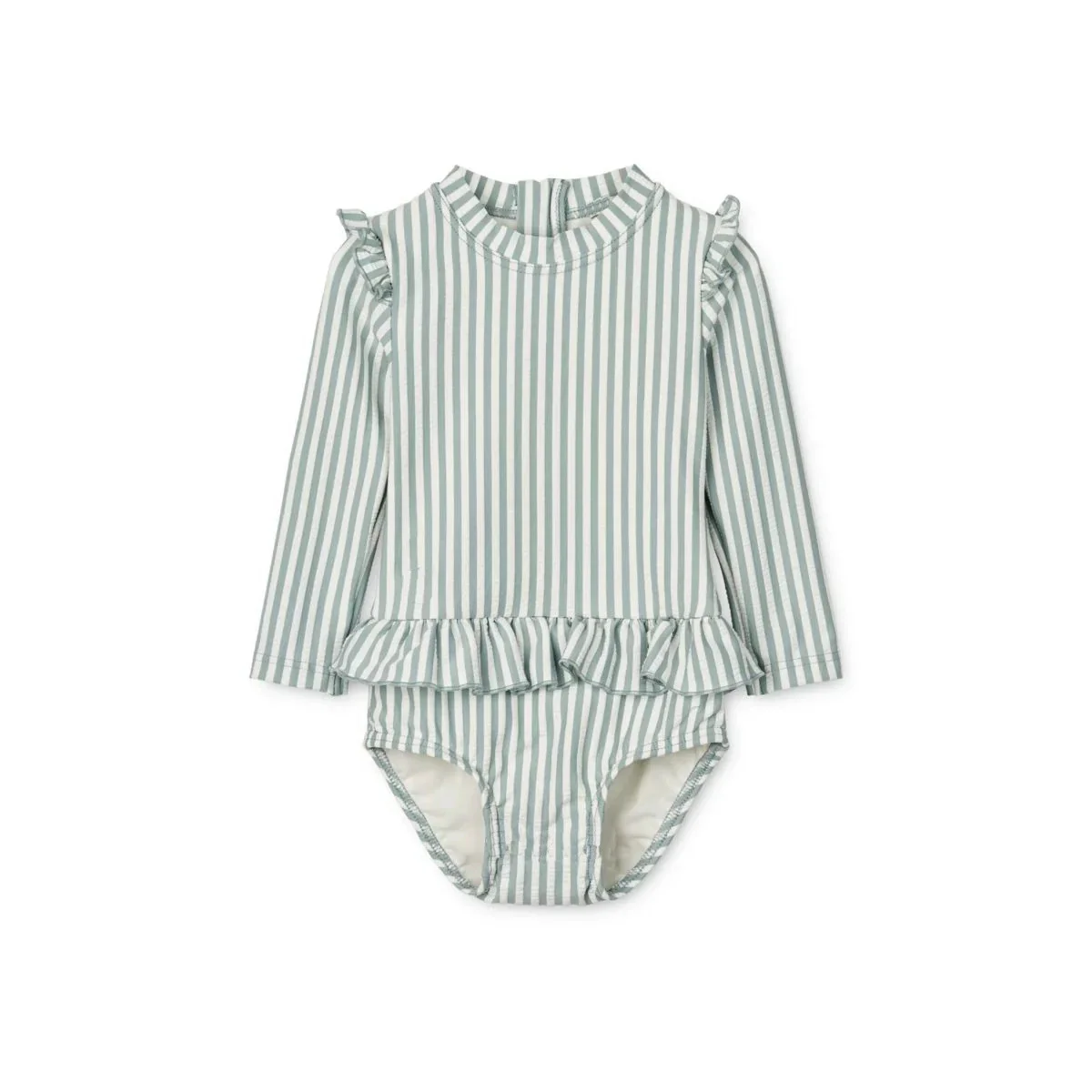 New 2026 Summer Toddlers Girls Printed Long Sleeve Swimsuits Ruffles Sunproof One-piece Children Beach Swimwear
